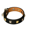 HERMÈS 愛馬仕 X刻 MINI DOG CLOUS CARRÉS 黑色皮革鉚釘手環