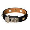 HERMÈS 愛馬仕 X刻 MINI DOG CLOUS CARRÉS 黑色皮革鉚釘手環