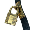 HERMES 愛馬仕 KELLY WATCH 黑色錶帶 鍍黃金色 石英錶