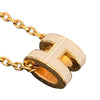 HERMES 愛馬仕 MINI POP H NACKLACE 迷你H琺瑯項鍊 栗子灰 鍍金