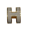 HERMES 愛馬仕 MINI POP H NACKLACE 迷你H琺瑯項鍊 栗子灰 鍍金
