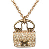 HERMES 愛馬仕 AMULETTES CONSTANCE PENDANT NECKLACE 康康滿鑽項鍊 18K 米金色