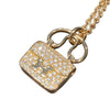 HERMES 愛馬仕 AMULETTES CONSTANCE PENDANT NECKLACE 康康滿鑽項鍊 18K 米金色