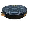 CHRISTIAN DIOR 迪奧 CARO ROUND POUCH WITH CHAIN 黑色 小牛皮 金釦