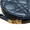 CHRISTIAN DIOR 迪奧 CARO ROUND POUCH WITH CHAIN 黑色 小牛皮 金釦