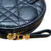 CHRISTIAN DIOR 迪奧 CARO ROUND POUCH WITH CHAIN 黑色 小牛皮 金釦