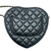 CHANEL 香奈兒 CC IN LOVE HEART 愛心鍊條包 羊皮 黑色 金釦