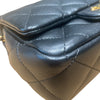 CHANEL 香奈兒 FLAPBAG 黑色 皮革 金釦