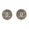 CHANEL 雙C牛仔藍 夾式耳環