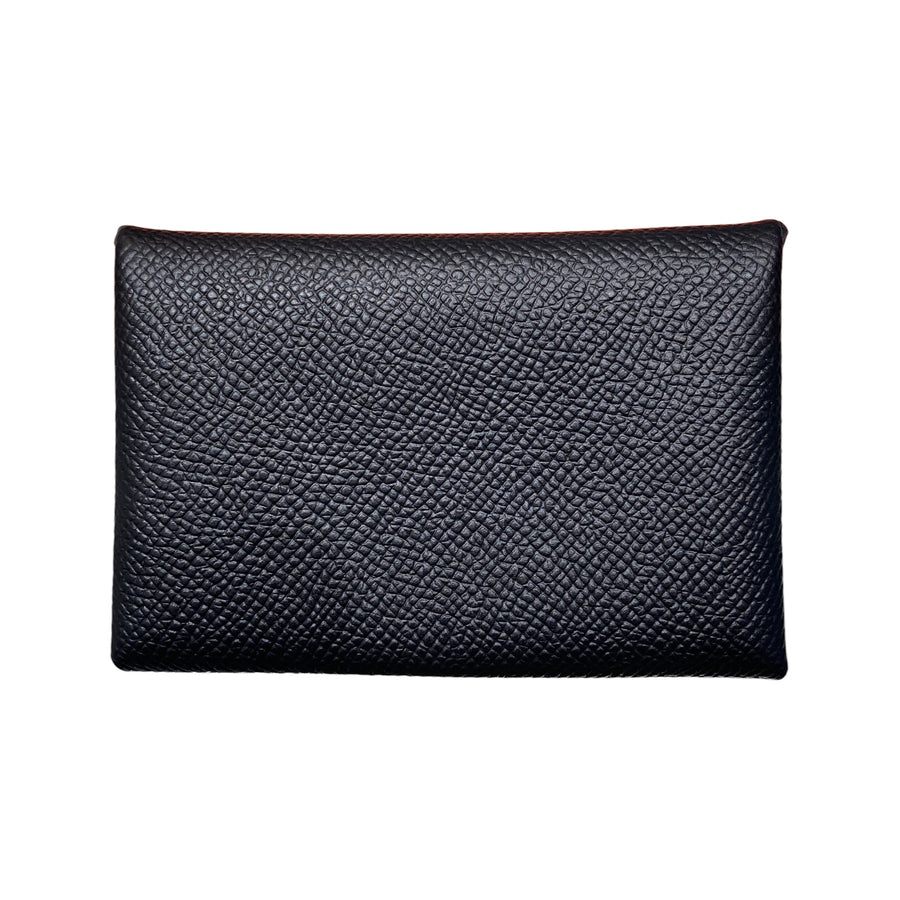 HERMES 愛馬仕 CALVI 卡夾 黑色 牛皮