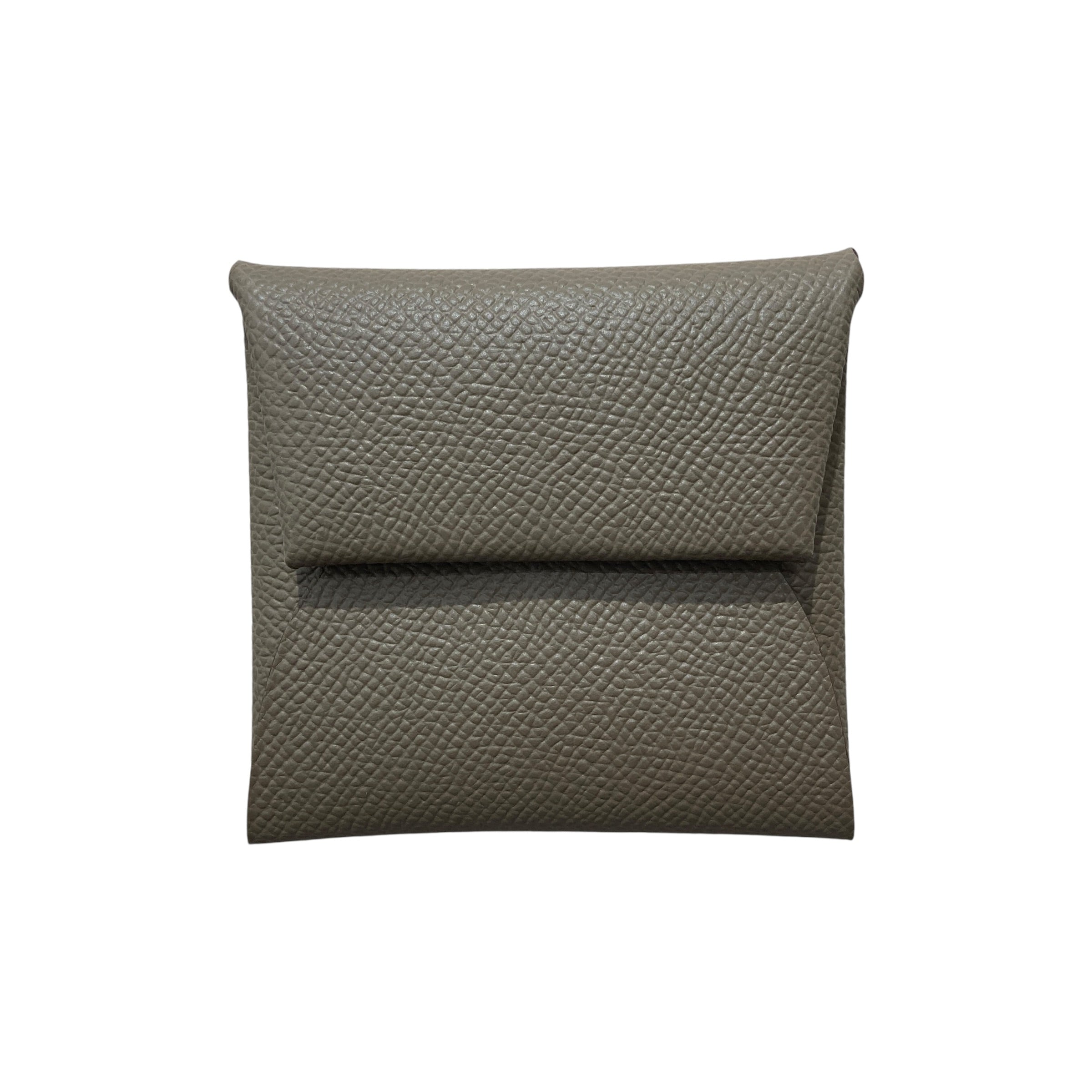 HERMES 愛馬仕 BASTIA零錢包 大象灰 牛皮