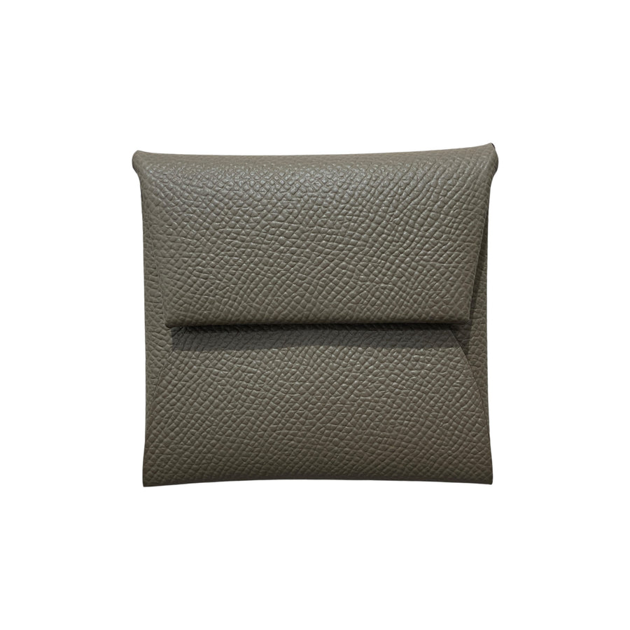 HERMES 愛馬仕 BASTIA零錢包 大象灰 牛皮