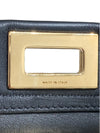 FENDI 芬迪 PEEKABOO MINI 鉚釘手拿肩背包 8BN244 皮革 黑色 金釦