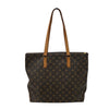 LOUIS VUITTON 路易威登 M51151 CABAS MEZZO 拉鍊托特包 PVC帆布 老花 棕色 金釦