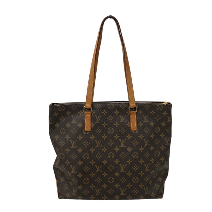 LOUIS VUITTON 路易威登 M51151 CABAS MEZZO 拉鍊托特包 PVC帆布 老花 棕色 金釦