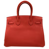 HERMES 愛馬仕 BIRKIN 30 手拿包 TC皮 橘紅色 金釦