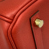 HERMES 愛馬仕 BIRKIN 30 手拿包 TC皮 橘紅色 金釦