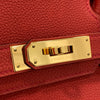 HERMES 愛馬仕 BIRKIN 30 手拿包 TC皮 橘紅色 金釦