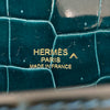 HERMES 愛馬仕 手拿包 KELLY CUT 鱷魚皮 綠色 金釦