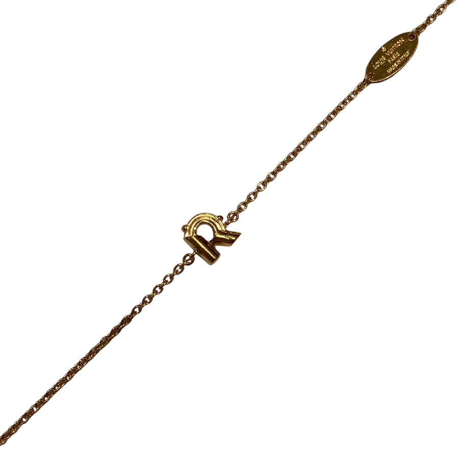 LOUIS VUITTON 路易威登 手鍊 R字母 M67175 黃金色