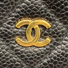 CHANEL 香奈兒 肩背包 WOC 黑色 荔枝牛皮 金釦