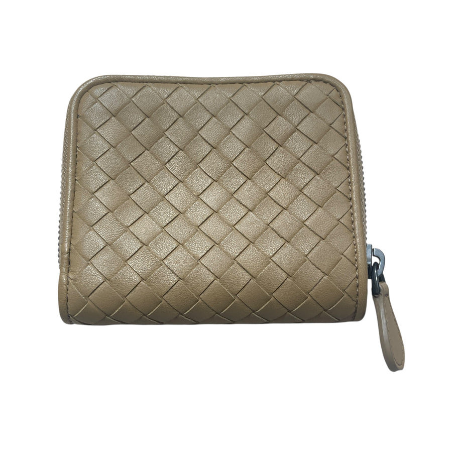 BOTTEGA VENETA 寶緹嘉 INTRECCIATO ZIP AROUND WALLET / COIN PURSE 黃棕色 皮革