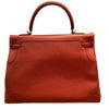 HERMÈS 愛馬仕 KELLY 35 GHILLIES RETOURNE 紅色 牛皮 銀扣