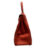 HERMÈS 愛馬仕 KELLY 35 GHILLIES RETOURNE 紅色 牛皮 銀扣