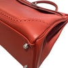 HERMÈS 愛馬仕 KELLY 35 GHILLIES RETOURNE 紅色 牛皮 銀扣