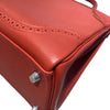 HERMÈS 愛馬仕 KELLY 35 GHILLIES RETOURNE 紅色 牛皮 銀扣