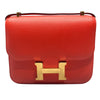 HERMES 愛馬仕 CONSTANCE 19 橘紅色 皮革 金釦