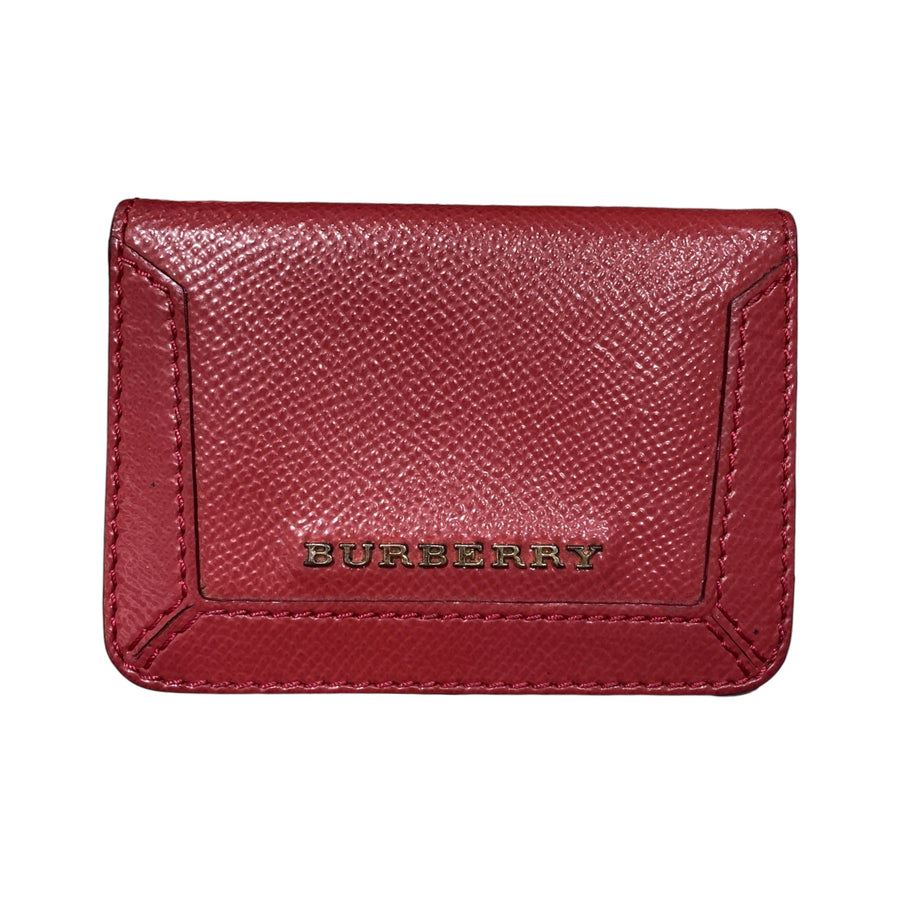 BURBERRY 雙折卡夾 皮革 橘紅色