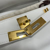 HERMES 愛馬仕 MINI JYPSIERE 迷你吉普賽 皮革 純白色 金釦