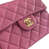 CHANEL 香奈兒 MATELASSE 17cm 方胖子 羊皮 粉紅色 金釦