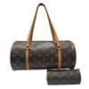 LOUIS VUITTON PAPILLON BAG 深棕色 帆布 金釦