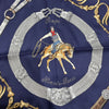 HERMES 愛馬仕 CARRE70 絲巾 藍色