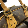 LOUIS VUITTON 路易威登 M40026 MANHATTAN PM 曼哈頓手提包 PVC帆布 老花 棕色 金釦