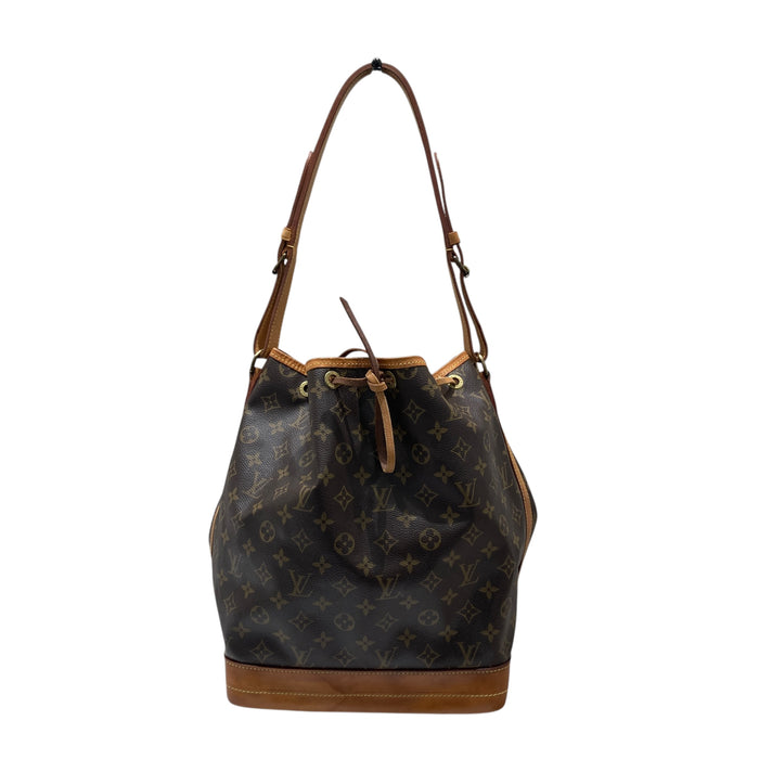 LOUIS VUITTON 路易威登 M42224 MONOGRAM NOÉ 水桶荖花肩背包 PVC帆布 棕色 金釦