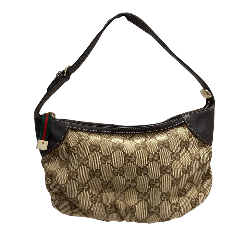 GUCCI 古馳 224093 GG帆布手提包 帆布 老花 棕色