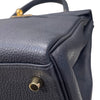 HERMES 愛馬仕 KELLY 28 內縫 手提包 皮革 深藍色 金釦