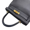 HERMES 愛馬仕 KELLY 28 內縫 手提包 皮革 深藍色 金釦