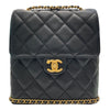 CHANEL 香奈兒 Ado 荔枝牛皮 背包 黑色 金釦