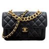 CHANEL 香奈兒 復古郵差包 皮革 黑色 金釦