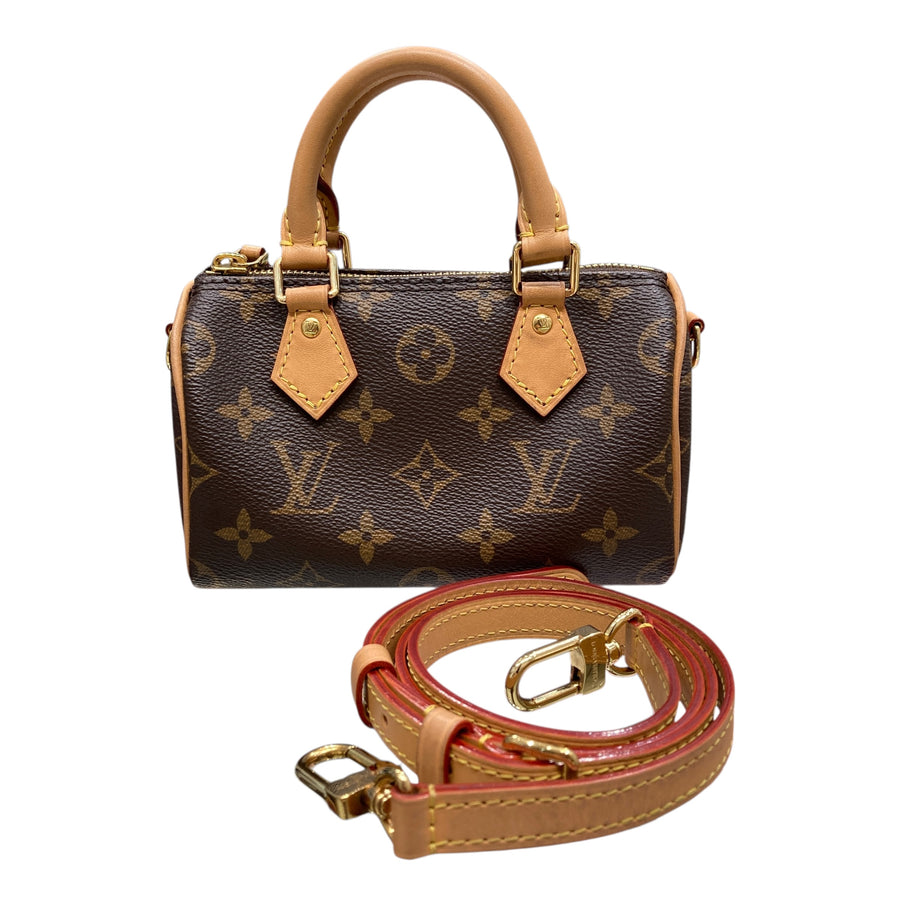 LOUIS VUITTON 路易威登 NANO SPEEDY M81085 老花 手提/側背包