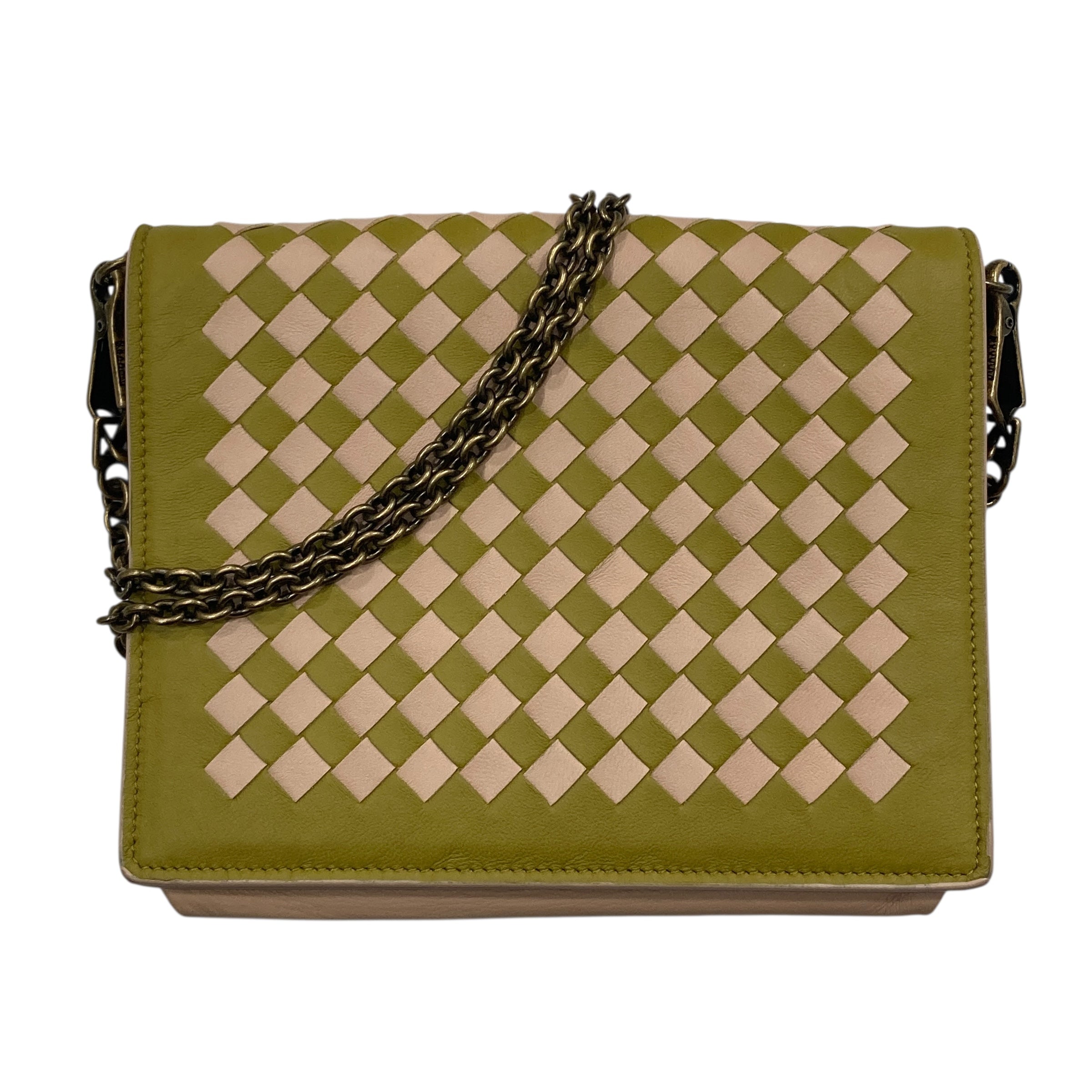 BOTTEGA VENETA 寶緹嘉 INTRECCIATO 細皮革編織 皮革 肩背包 撞色