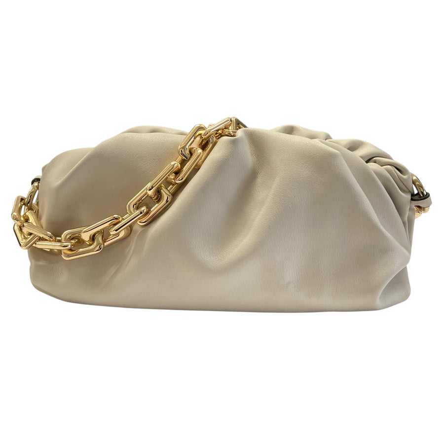 BOTTEGA VENETA 寶緹嘉  Chain Pouch 皮革 肩背包 白色