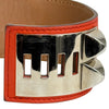 HERMES Collier de Chien CDC 手鐲 🆀刻 皮革 鉚釘  SIZE:S 紅色 銀色