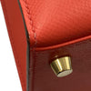 HERMES 愛馬仕 KELLY 28 外縫 Z刻 皮革 手提包 橘紅色 金釦