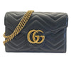 GUCCI 古馳 474575 GG Marmont Matelassé 羊皮 黑色 肩背包