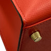 HERMES 愛馬仕 KELLY 28 外縫 Z刻 皮革 手提包 橘紅色 金釦
